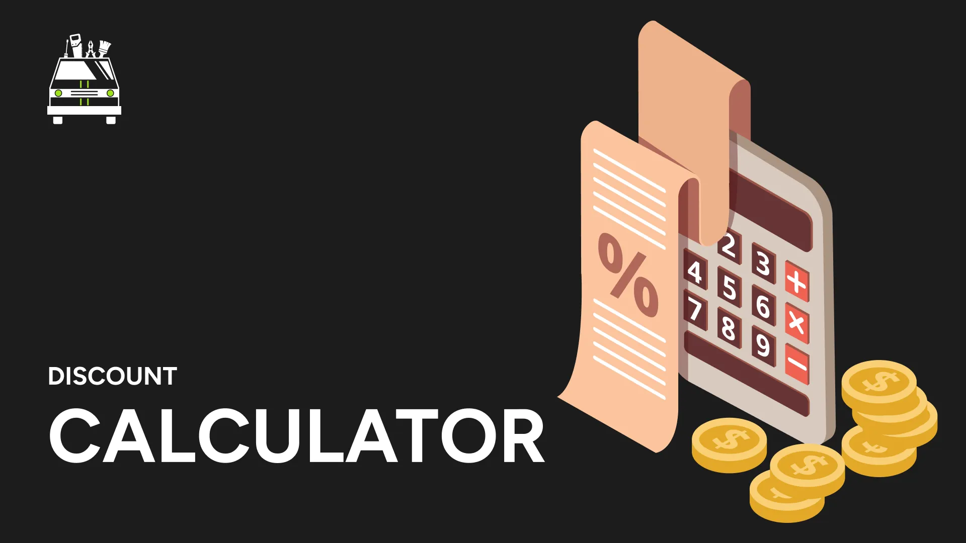 Creative illustration of a digital discount calculator tool