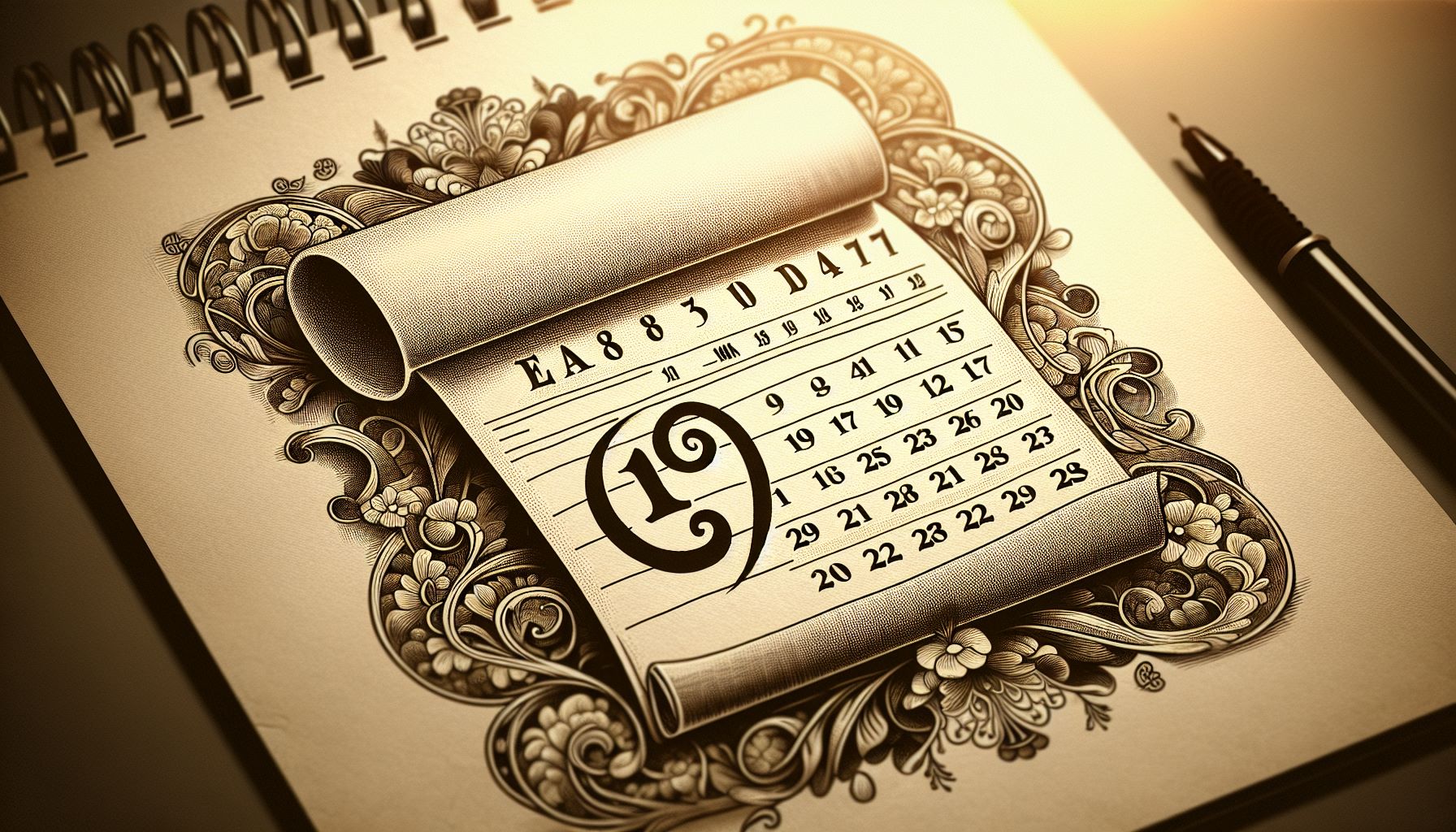 Illustration of a calendar with a birth date circled