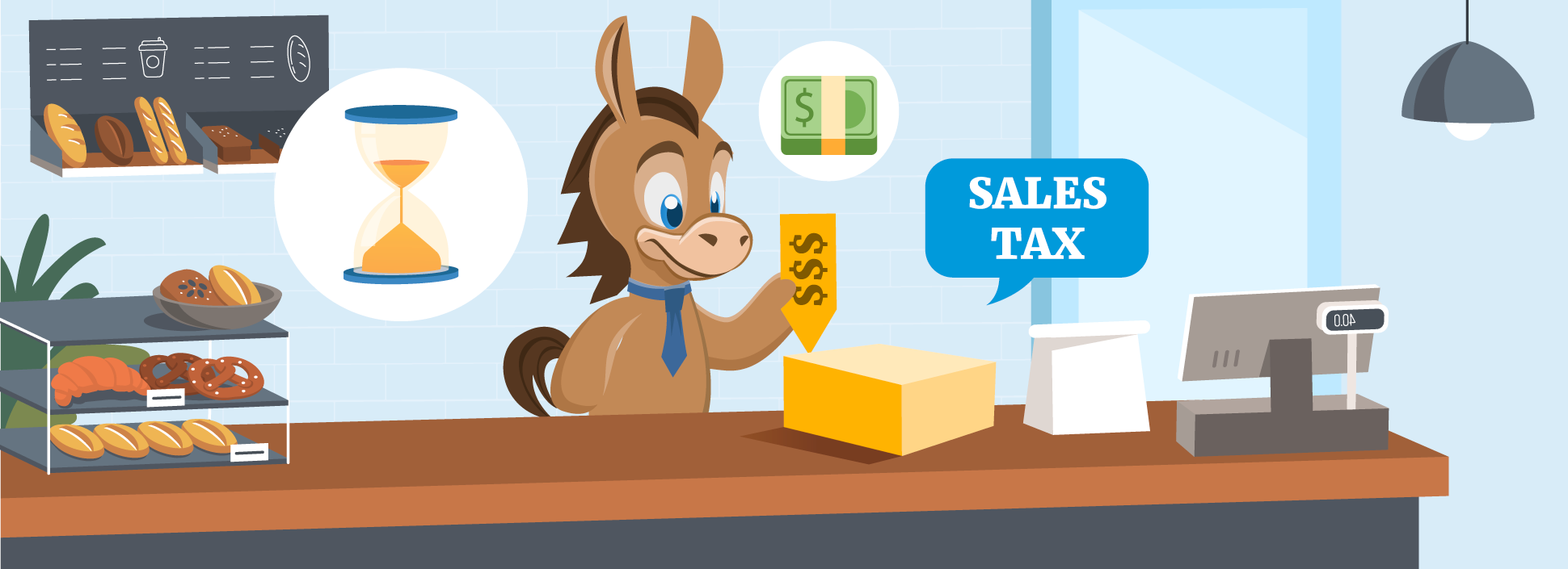 Illustration of a sales tax calculator