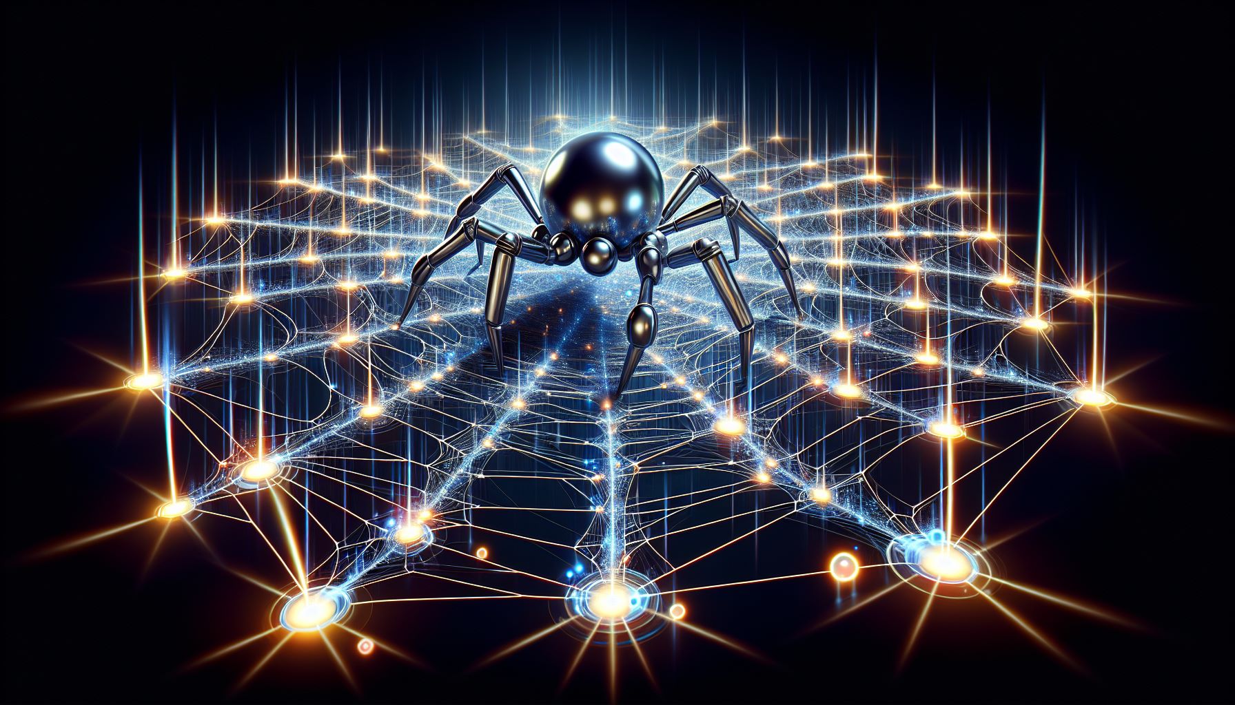 Illustration of a search engine spider crawling a website