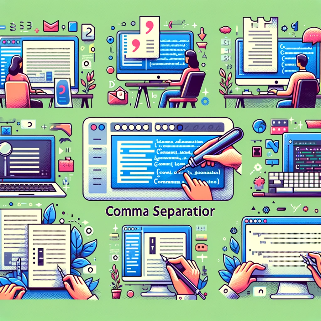 Illustration showing practical applications of comma separators