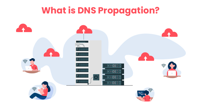 Illustration of DNS propagation process