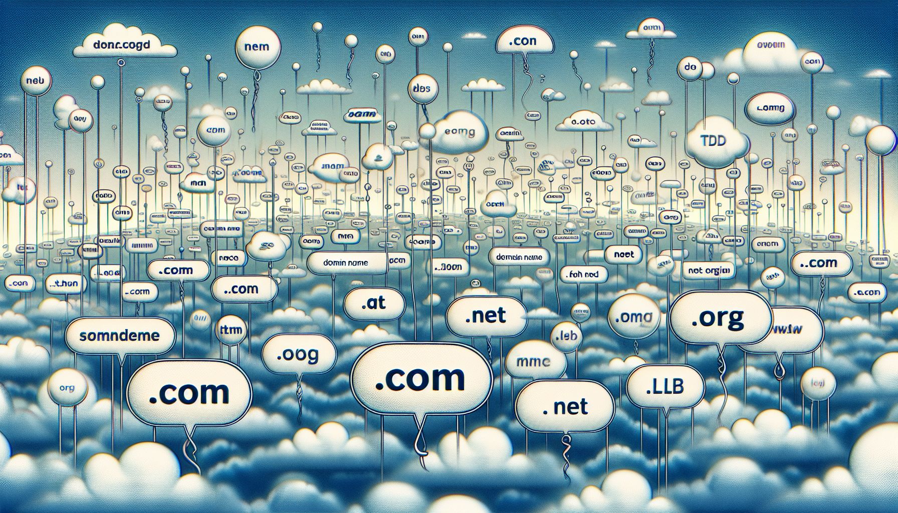 Illustration of various domain name options