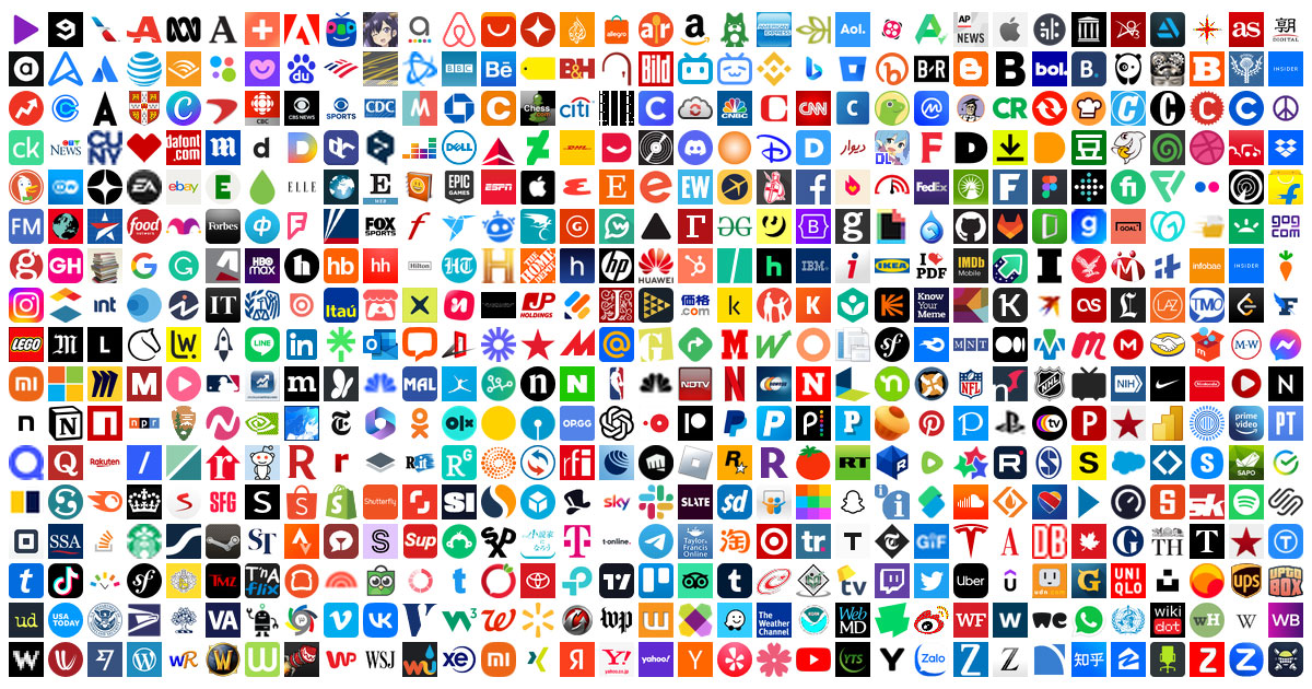 Illustration of various favicon images