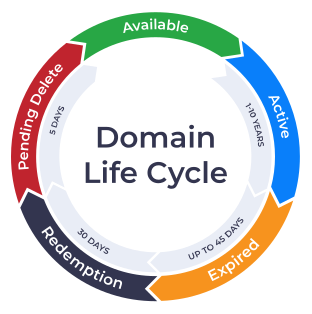Lifecycle of a domain from registration to renewal
